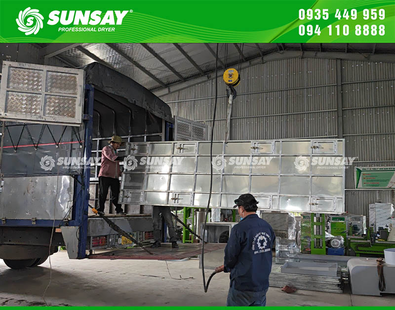 Xuất hàng máy sấy vĩ ngang công suất 5 tấn đến Bắc Kạn