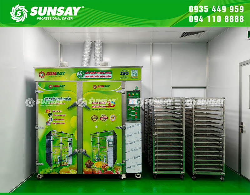 Máy sấy nhiệt đối lưu 64 khay có thiết kế đẹp, hiện đại và vật liệu chế tạo cao cấp