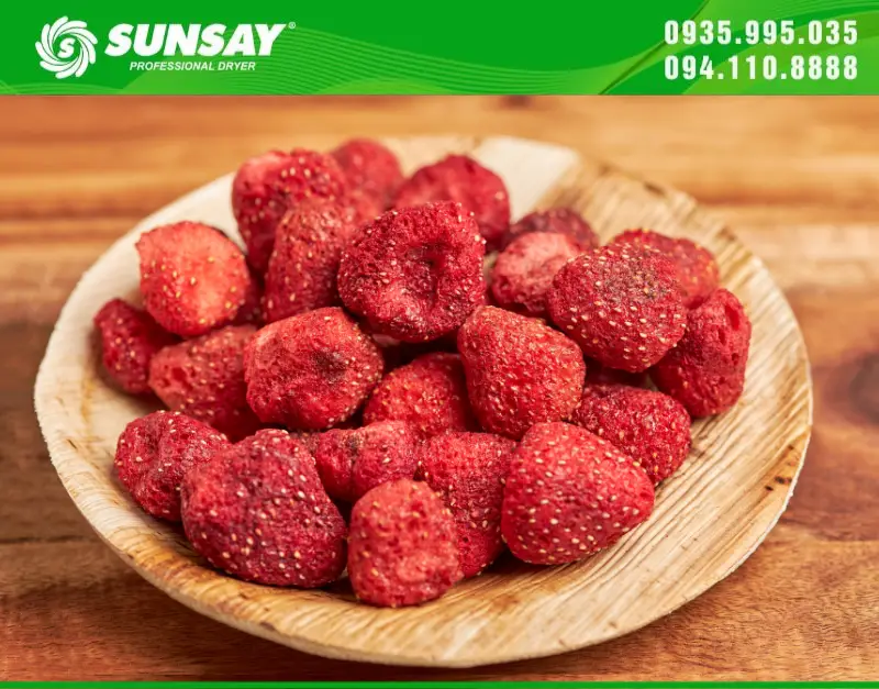 Máy sấy thăng hoa sấy dâu nguyên quả: Công nghệ sấy cao cấp cho nông sản giá trị cao
